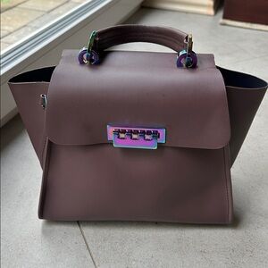Zac Posen purple brown mini eartha bag with Iridescent Hardware